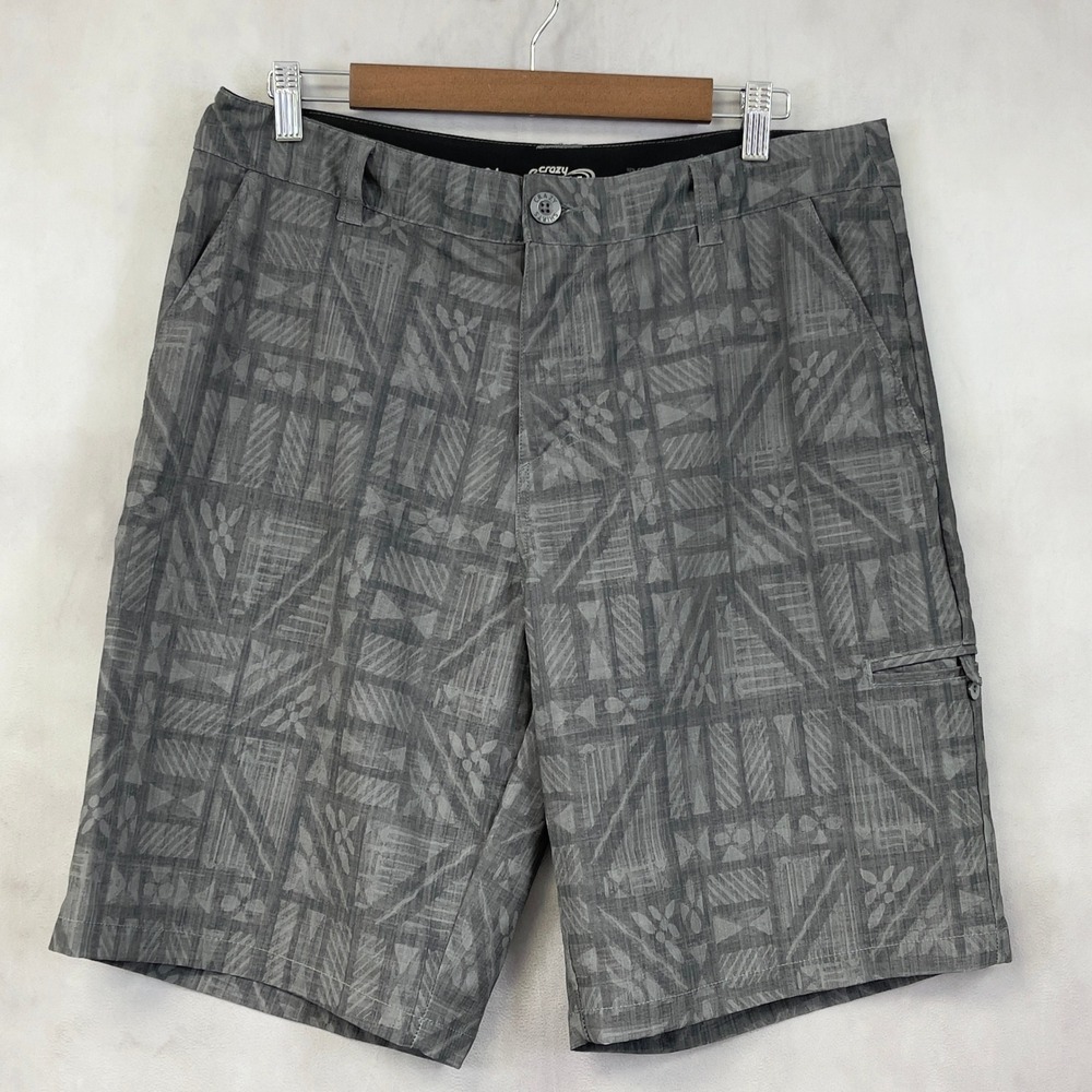 Crazy Shirts‎ Board Shorts Mens 34 Utility Summer Coconut Polyester Beach Surf